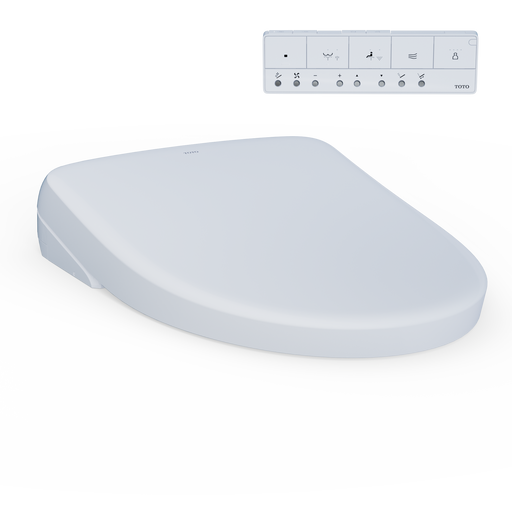 TOTO SW4726AT40#01 WASHLET+ S7 Electronic Bidet Toilet Seat with EWATER+ Bowl and Wand Cleaning and Contemporary Lid, Elongated, Cotton White