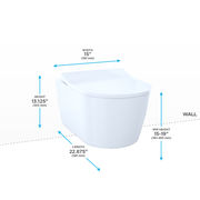 TOTO CWT447247CMFG#WH RP Wall-Hung D-Shape Toilet and DuoFit In-Wall 1.28 and 0.9 GPF Dual-Flush Tank System with Copper Supply, White Matte - view 6