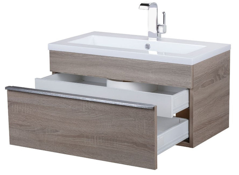 Cutler FV TR DORATO30 Trough 30" Wall Mount Modern Cultured Marble Top Bathroom Vanity - Dorato