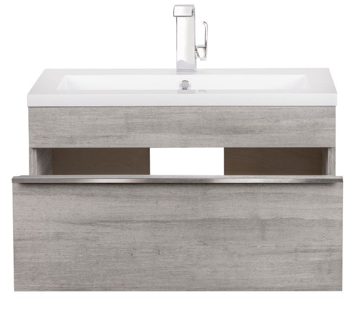 Cutler FV TR SOHO30 Trough 30" Wall Mount Modern Cultured Marble Top Bathroom Vanity - Soho