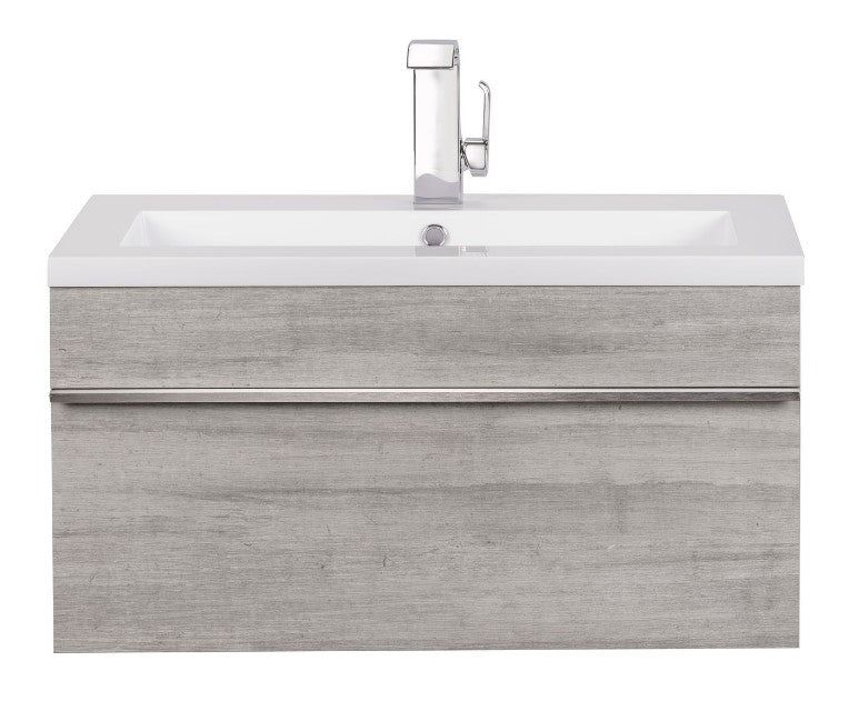 Cutler FV TR SOHO30 Trough 30" Wall Mount Modern Cultured Marble Top Bathroom Vanity - Soho