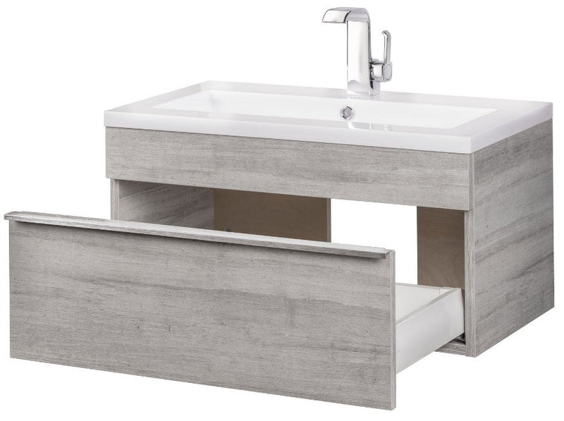 Cutler FV TR SOHO30 Trough 30" Wall Mount Modern Cultured Marble Top Bathroom Vanity - Soho