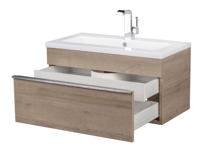 Cutler FV TR ORGANIC30 Trough 30" Wall Mount Modern Cultured Marble Top Bathroom Vanity - Organic