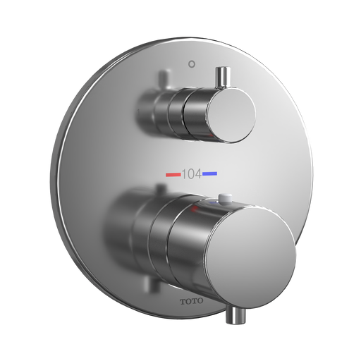 TOTO TBV01408U#CP Round Thermostatic Mixing Valve with Two-Way Diverter Shower Trim, Polished Chrome