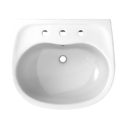 TOTO LPT241.8G#01 Supreme Oval Basin Pedestal Bathroom Sink with CEFIONTECT for 8 Inch Center Faucets, Cotton White - view 4