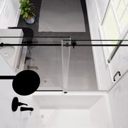 Anzzi Don Series Frameless Sliding Tub Door in Matte Black