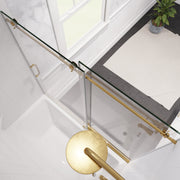 Anzzi Don Series Frameless Sliding Tub Door in Brushed Gold