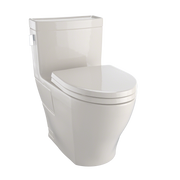 TOTO MS624124CEFG#03 Legato WASHLET+ One-Piece Elongated 1.28 GPF Universal Height Skirted Toilet with CEFIONTECT, Bone - view 3
