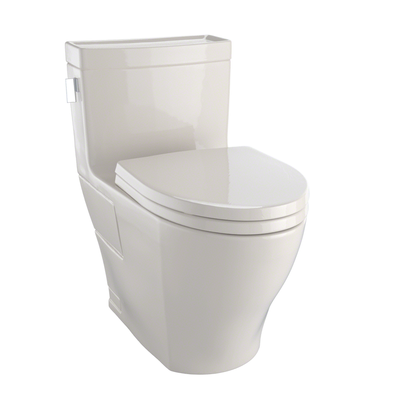 TOTO MS624124CEFG#03 Legato WASHLET+ One-Piece Elongated 1.28 GPF Universal Height Skirted Toilet with CEFIONTECT, Bone - view 3
