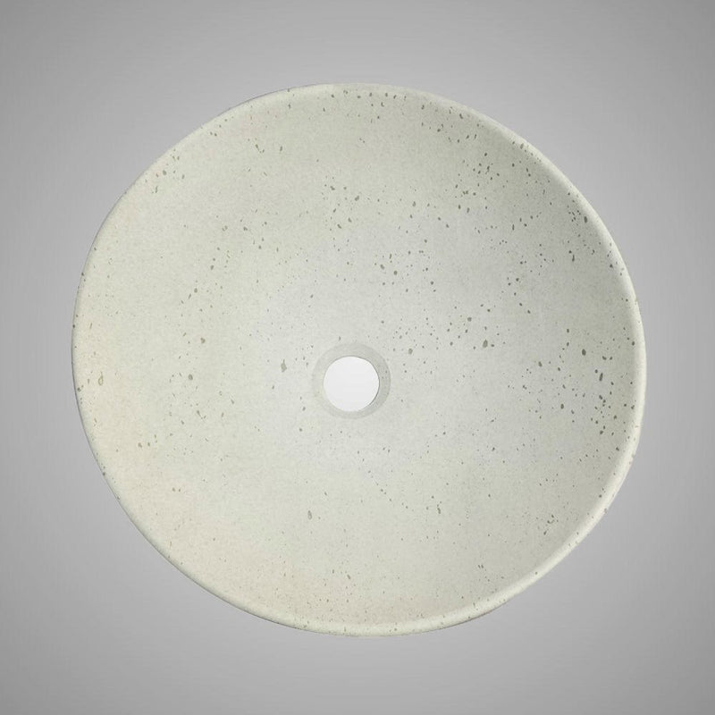 Pancosa Round Cast Concrete Vessel Sink - Cream