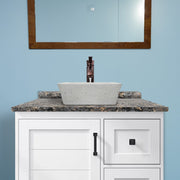 Paspen Rectangular Cast Concrete Vessel Sink - Light Grey