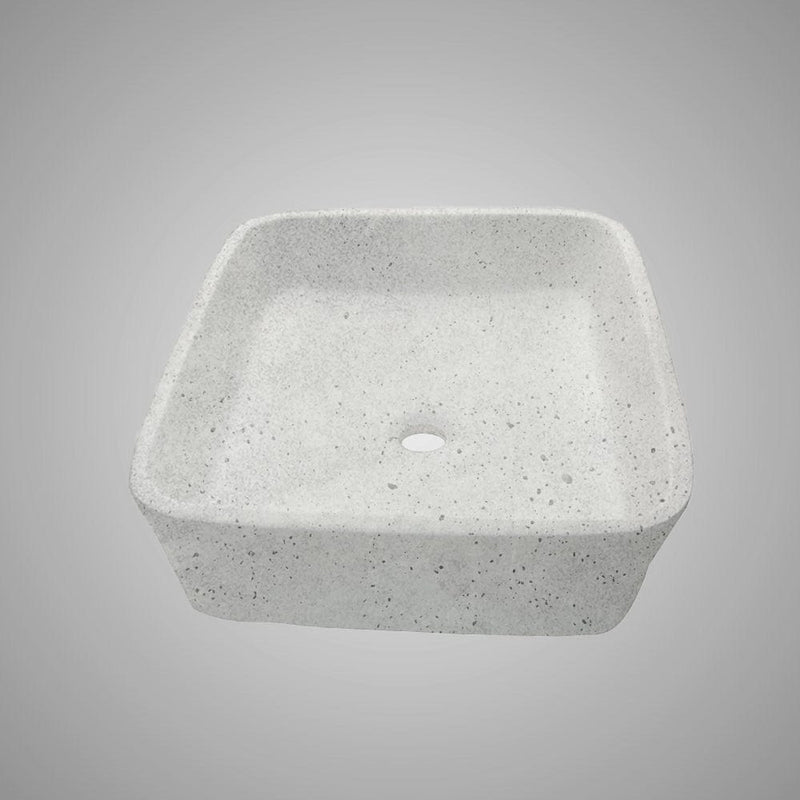 Paspen Rectangular Cast Concrete Vessel Sink - Light Grey