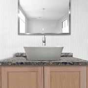 Paspen Rectangular Cast Concrete Vessel Sink - White