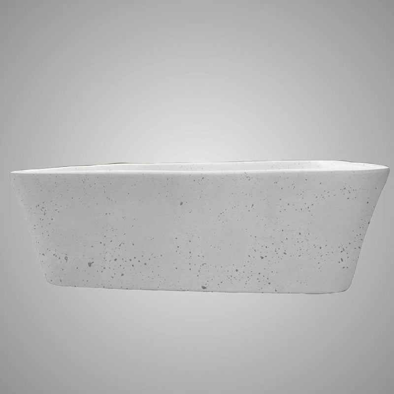 Paspen Rectangular Cast Concrete Vessel Sink - White