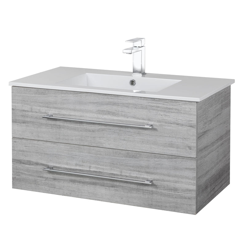 Cutler FV SOHO36 Kato 36" Single Sink Wall Mounted Cultured Marble Top Bathroom Vanity - Soho