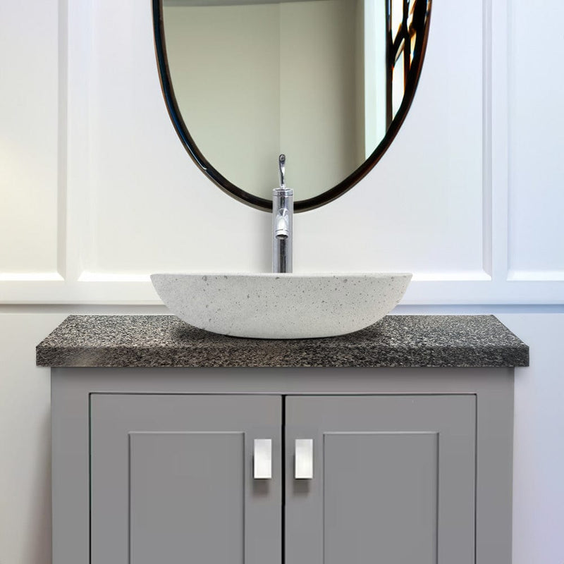 Pepster Round Cast Concrete Vessel Sink - Light Grey