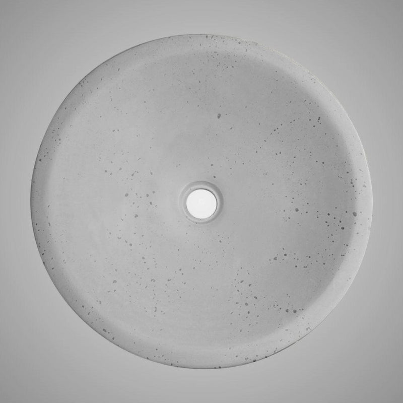 Pepster Round Cast Concrete Vessel Sink - White