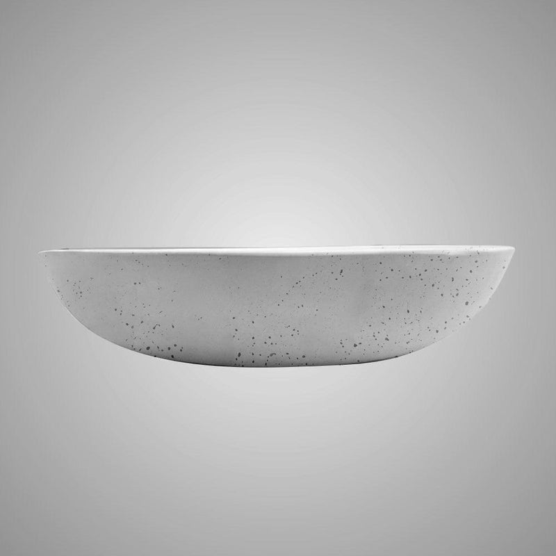 Pepster Round Cast Concrete Vessel Sink - White