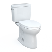 TOTO MS776124CSG#01 Drake Two-Piece Elongated 1.6 GPF TORNADO FLUSH Toilet with CEFIONTECT and SoftClose Seat, WASHLET+ Ready, Cotton White