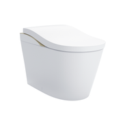 TOTO MS8732CUMFG#01N NEOREST LS Dual Flush 1.0 or 0.8 GF Integrated Bidet Toilet, Cotton White with Nickel Trim