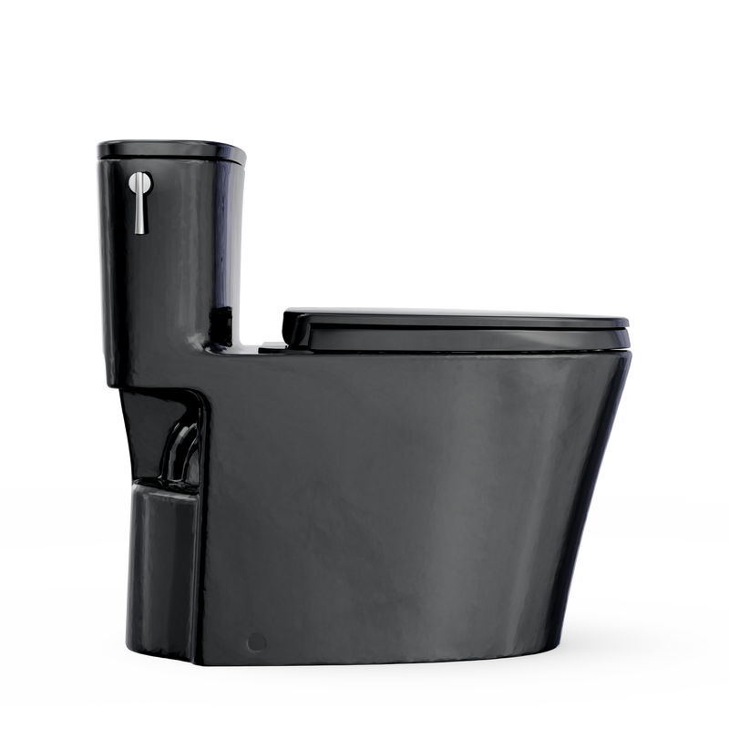 TOTO MS686124CUF#51 Aurora 1G One-Piece Elongated 1.0 GPF WASHLET+ and Auto Flush Ready Universal Height Toilet with SS124 SoftClose Seat, Ebony - view 6