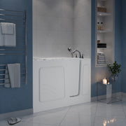 Meditub 2653RWD Collection 26 x 53 Right Side Drain Combination Jetted Bathtub in White with Powered Fast Drain lifestyle