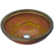 Anzzi LS-AZ218 Alto Series 17 in. Bathroom Vessel Sink with Scratch-Tough and Stain-Resistant Non-Porous Surface in Brown Glass