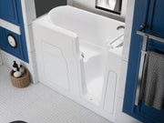 Meditub 2853RWS Celeste Series 53 - 60 in x 28 in. Right Drain Soaking Walk-in Tub in White