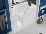 Meditub 2853LWH Celeste Series 53 - 60 in x 28 in. Left Drain Whirlpool Jetted Walk-in Tub in White