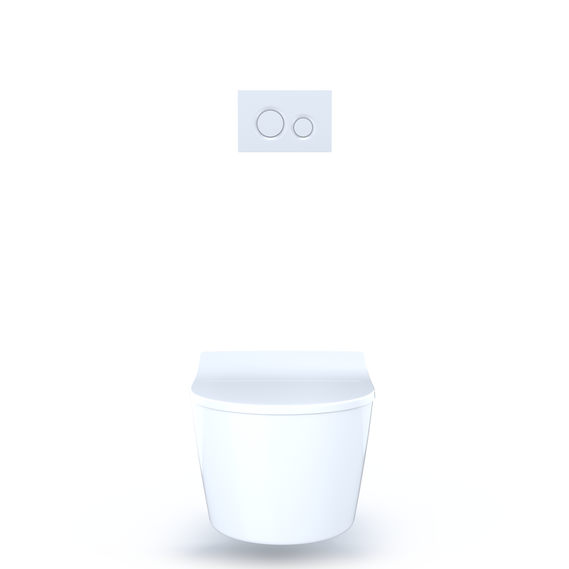 TOTO CWT447247CMFG#WH RP Wall-Hung D-Shape Toilet and DuoFit In-Wall 1.28 and 0.9 GPF Dual-Flush Tank System with Copper Supply, White Matte - view 2