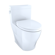 TOTO MS624124CEFG#01 Legato WASHLET+ One-Piece Elongated 1.28 GPF Universal Height Skirted Toilet with CEFIONTECT, Cotton White