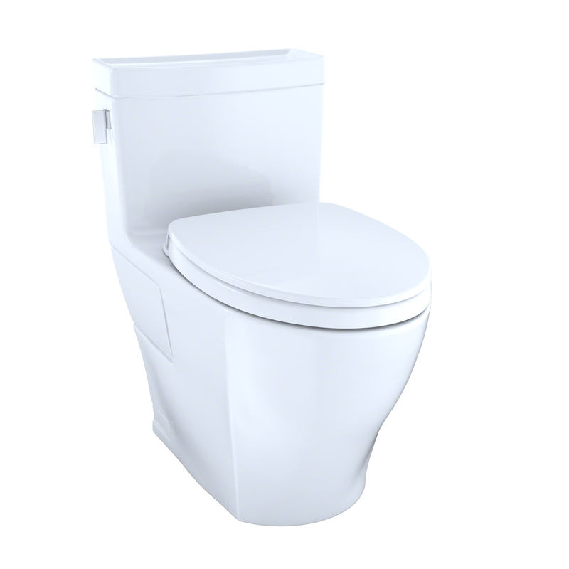 TOTO MS624124CEFG#01 Legato WASHLET+ One-Piece Elongated 1.28 GPF Universal Height Skirted Toilet with CEFIONTECT, Cotton White - view 3