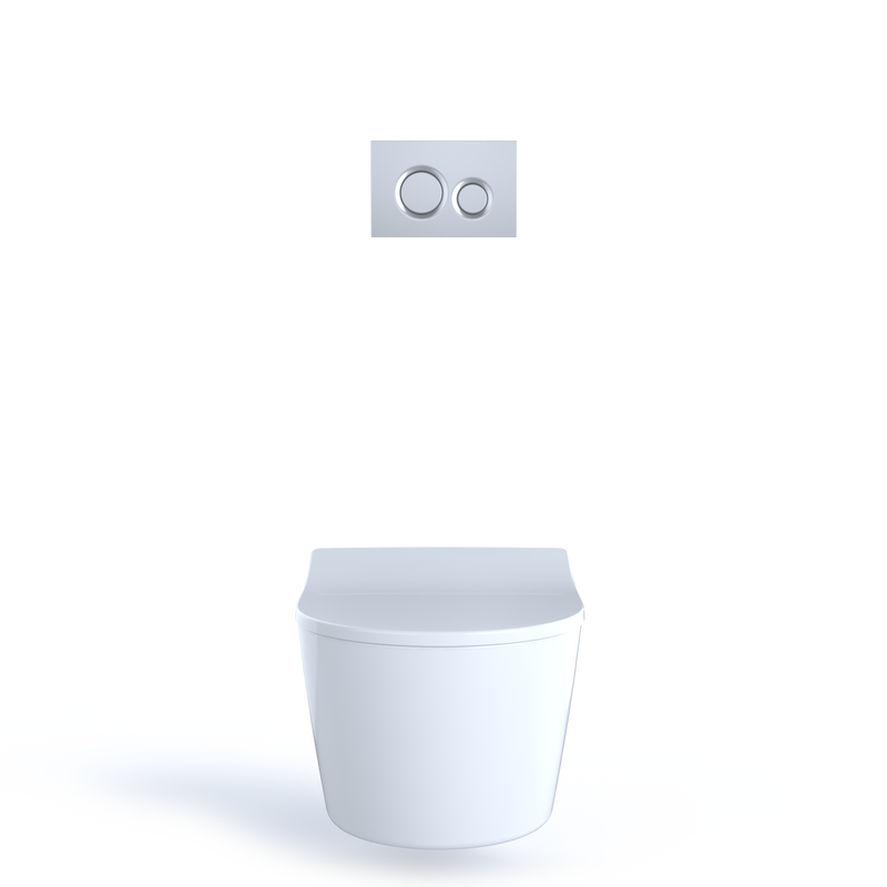 TOTO CT447CFG#01 RP Wall-Hung Contemporary D-Shape Dual Flush 1.28 and 0.9 GPF Toilet with CEFIONTECT, Cotton White - view 8