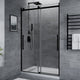 Anzzi SD-FRLS05901MB Stellar Series 45 to 48 in. x 76 in. Sliding Frameless Shower Door in Matte Black with Tsunami Guard