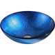 Anzzi LS-AZ027 Clavier Series 17 in. Bathroom Vessel Sink with Scratch-Tough and Stain-Resistant Surface in Lustrous Blue Glass