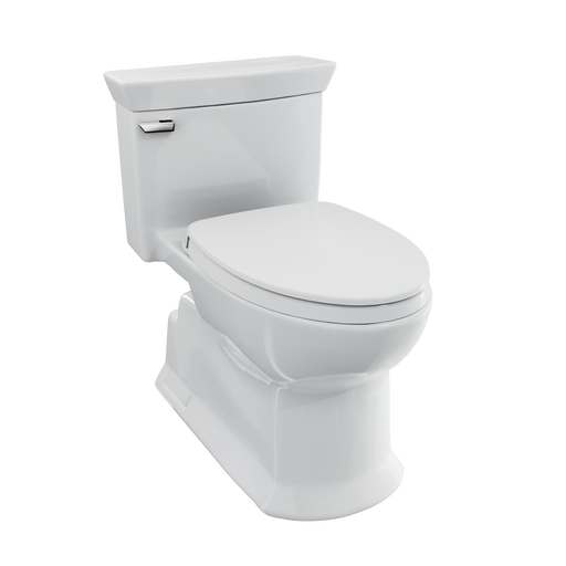TOTO MS964124CEFG#01 Soirée One Piece Elongated 1.28 GPF Universal Height Skirted Toilet with CeFiONtect, Cotton White