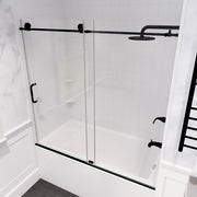 Anzzi Don Series Frameless Sliding Tub Door in Matte Black