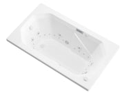 Atlantis Whirlpool 3660MDLX Mirage 36 x 60 Rectangular Air and Whirlpool Jetted Bathtub in White with Reversible Drain