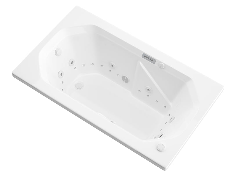Atlantis Whirlpool 3660MDLX Mirage 36 x 60 Rectangular Air and Whirlpool Jetted Bathtub in White with Reversible Drain