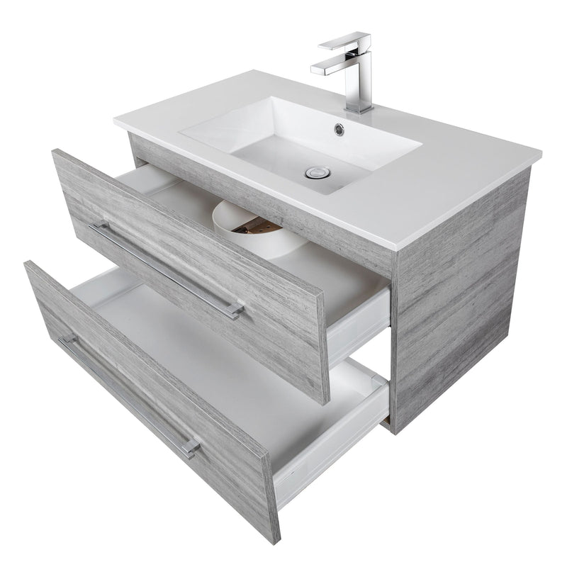 Cutler FV SOHO36 Kato 36" Single Sink Wall Mounted Cultured Marble Top Bathroom Vanity - Soho