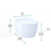 TOTO CT447CFG#01 RP Wall-Hung Contemporary D-Shape Dual Flush 1.28 and 0.9 GPF Toilet with CEFIONTECT, Cotton White - view 2