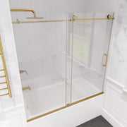 Anzzi Don Series Frameless Sliding Tub Door in Brushed Gold