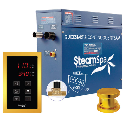 SteamSpa Oasis Series Generator Round Auto Drain - Gold