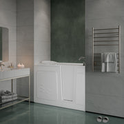 Meditub 3053RWD Collection 30 x 52 Right Side Drain Combination Jetted Bathtub in White with Powered Fast Drain lifestyle