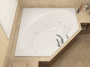 Atlantis Whirlpool 6060VDR Mali 83 in. x 62 in. Corner Whirlpool and Air Bathtub with Center drain and VS Jets and Aromatherapy in Glossy White lifestyle