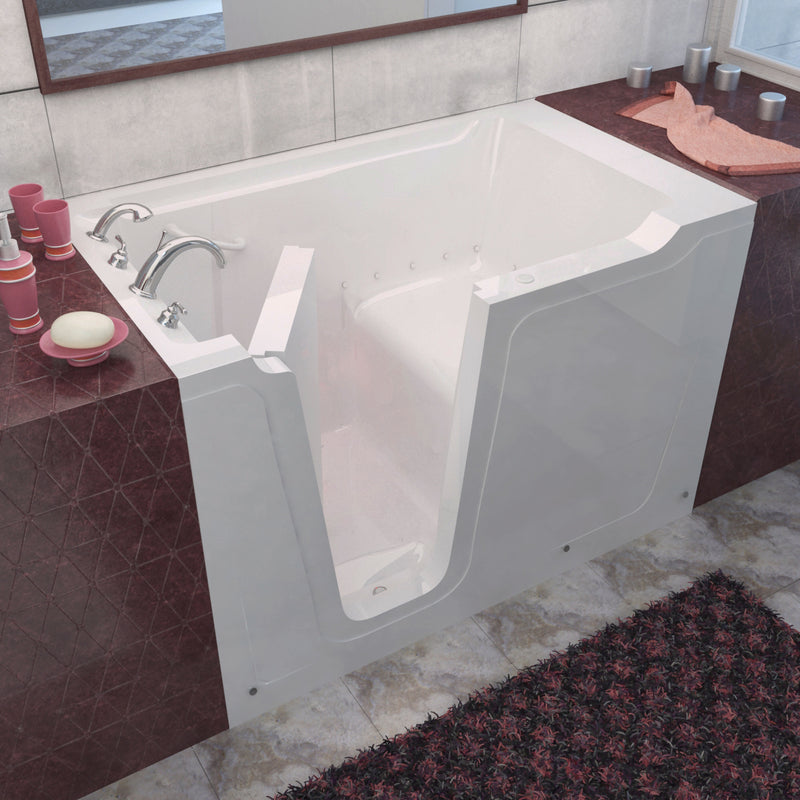 Meditub A3660LWA Walk-In 36 x 60 Left Drain White Air Jetted Walk-In Bathtub