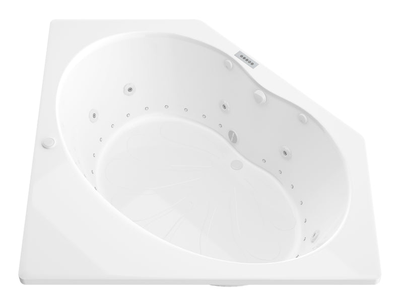 Atlantis Whirlpool 6060EDLX Eclipse  60 in. x 60 in. Corner Air and Whirlpool Jetted Bathtub with Left Drain in White