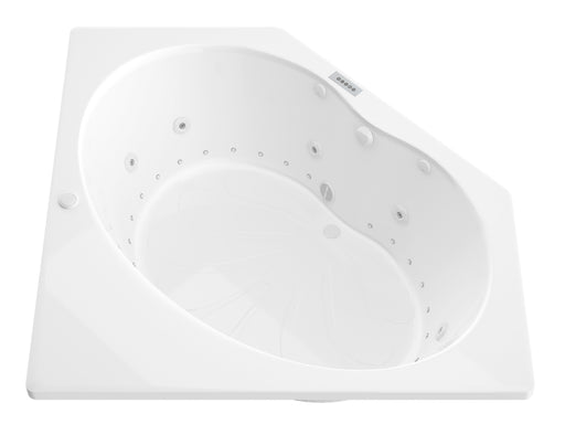 Atlantis Whirlpool 6060EDRX Eclipse  60 in. x 60 in. Corner Air and Whirlpool Jetted Bathtub with Center Drain in White