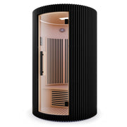 SaunaSpa SC-SS0025-0SBK 1-2 Person Round Infrared Sauna in Black Canadian Hemlock