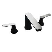 Anzzi 2-Handle 3-Hole 8 in. Widespread Bathroom Faucet with Pop-Up Drain in Matte Black & Brushed Nickel